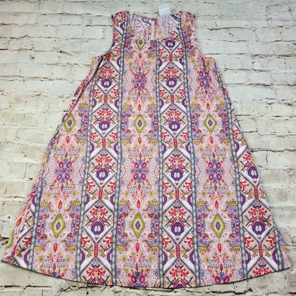 Rachel Zoe Dress Aztec Print Linen Pockets Colorful Vacation Casual Tapestry S - Picture 2 of 10